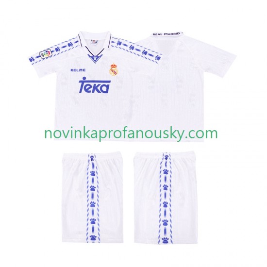 Real Madrid Dres 1996-1997 Retro Domácí Fotbalové Dresy pro Děti Krátký rukáv