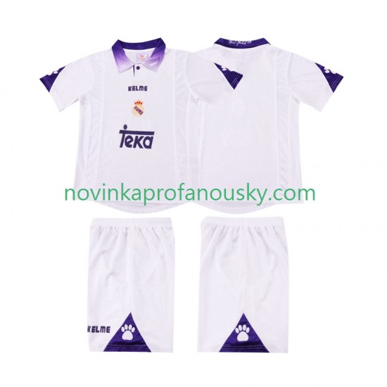 Real Madrid Dres 1997 Retro Domácí Fotbalové Dresy pro Děti 1998 Krátký rukáv