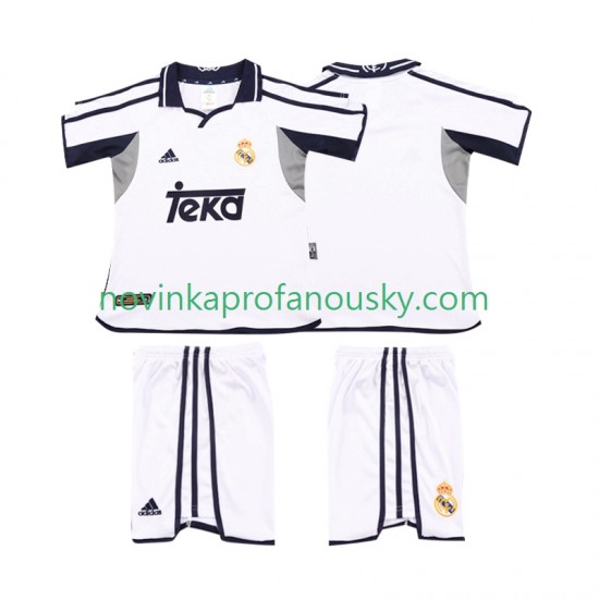 Real Madrid Dres 2001 Retro Domácí Fotbalové Dresy pro Děti 2002 Krátký rukáv