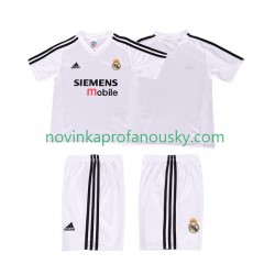 Real Madrid Dres 5 Retro Domácí Fotbalové Dresy pro Děti 2004 2002 Krátký rukáv