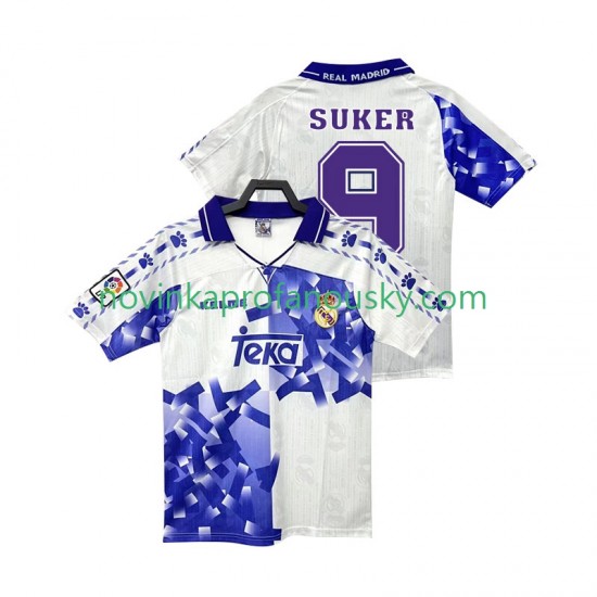 Real Madrid Dres SUKER 9 1996 1997 Retro Alternativní Fotbalové Dresy pro Muže Krátký rukáv