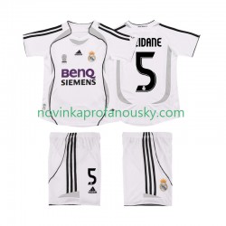Real Madrid Dres ZIDANE 5 2007 Retro Domácí Fotbalové Dresy pro Děti 2006 Krátký rukáv