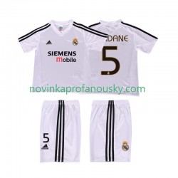 Real Madrid Dres ZIDANE 5 5 Retro Domácí Fotbalové Dresy pro Děti 2004 2002 Krátký rukáv