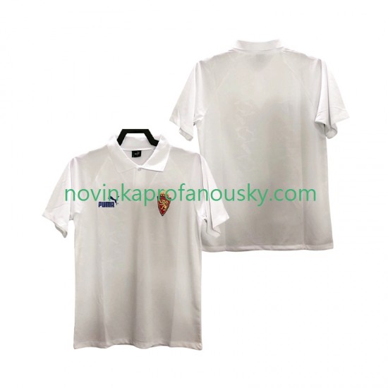 Real Zaragoza Dres 1995 Retro Domácí Fotbalové Dresy pro Muže Krátký rukáv