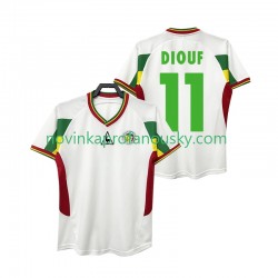 Senegal Dres DIOUF 11 Retro Domácí Fotbalové Dresy pro Muže 2002 Krátký rukáv