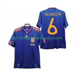 Španělsko Dres Andres Iniesta 6 Retro Venkovní Fotbalové Dresy pro Muže 2010 Krátký rukáv