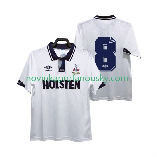 Tottenham Hotspur Dres 8 1991 1993 Retro Domácí Fotbalové Dresy pro Muže Krátký rukáv