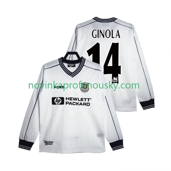 Tottenham Hotspur Dres GINOLA 14 1997 Retro Domácí Fotbalové Dresy pro Muže 1999 Dlouhý rukáv