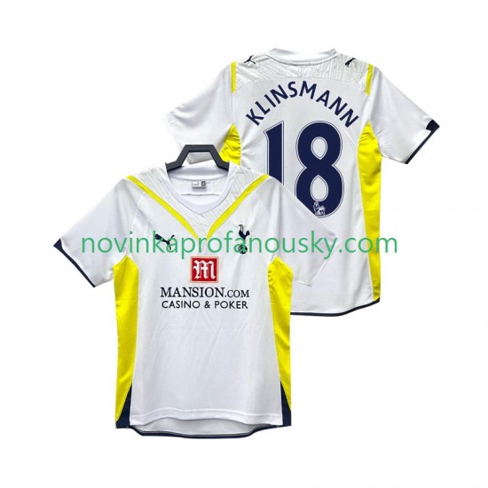 Tottenham Hotspur Dres KLINSMANN 18 2009 Retro Domácí Fotbalové Dresy pro Muže 2010 Krátký rukáv