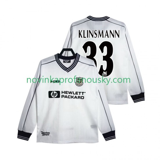Tottenham Hotspur Dres KLINSMANN 33 1997 Retro Domácí Fotbalové Dresy pro Muže 1999 Dlouhý rukáv