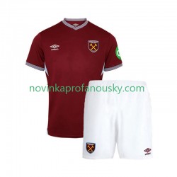 West Ham United Dres Domácí Fotbalové Dresy pro Děti 2025-2026 Krátký rukáv