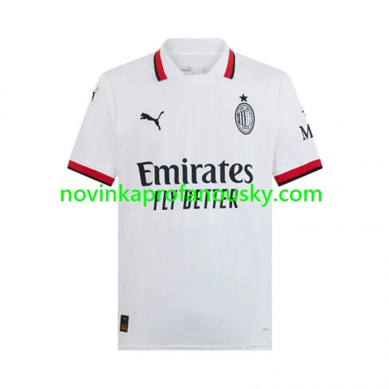 AC Milán Dres Venkovní Fotbalové Dresy pro Muže 2024-2025 Krátký rukáv