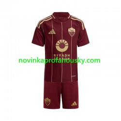 AS Řím Dres Domácí Fotbalové Dresy pro Děti 2024-2025 Krátký rukáv
