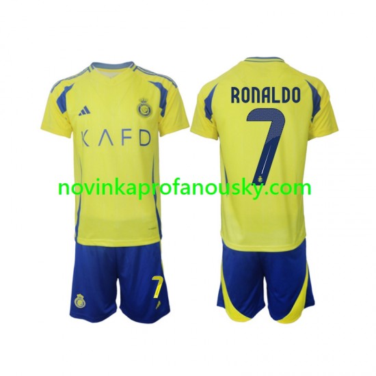 Dres Al Nassr Cristiano Ronaldo 7 Domácí Fotbalové Dresy pro Děti 2024-2025 Krátký rukáv