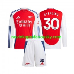 Arsenal Dres Raheem Sterling 30 Domácí Fotbalové Dresy pro Děti 2024-2025 Dlouhý rukáv