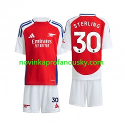 Arsenal Dres Sterling 30 Domácí Fotbalové Dresy pro Děti 2024-2025 Krátký rukáv