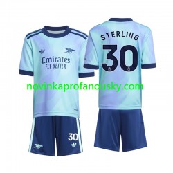 Arsenal Dres Sterling 30 Alternativní Fotbalové Dresy pro Děti 2024-2025 Krátký rukáv