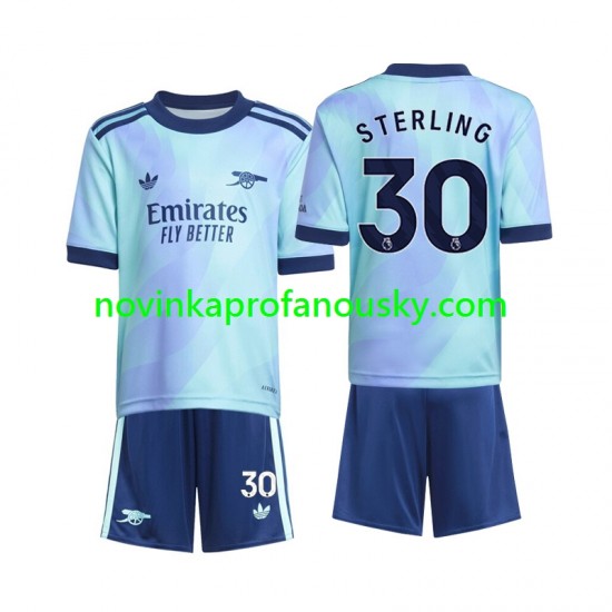Arsenal Dres Sterling 30 Alternativní Fotbalové Dresy pro Děti 2024-2025 Krátký rukáv