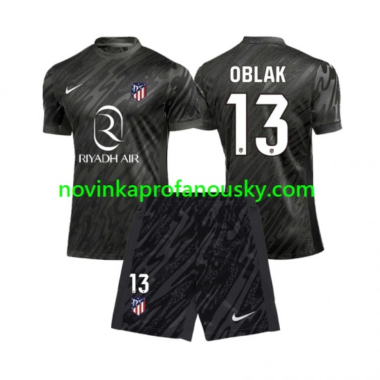Atlético Madrid Dres Jan Oblak 13 Brankářské Domácí Fotbalové Dresy pro Děti 2024-2025 Krátký rukáv