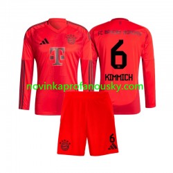 FC Bayern Mnichov Dres Joshua Kimmich 6 Domácí Fotbalové Dresy pro Děti 2024-2025 Dlouhý rukáv