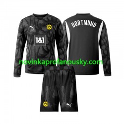 Borussia Dortmund Dres Brankářské Čtvrtý Fotbalové Dresy pro Děti 2024-2025 Dlouhý rukáv