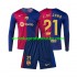 FC Barcelona Dres Frenkie de Jong 21 Domácí Fotbalové Dresy pro Děti 2024-2025 Dlouhý rukáv
