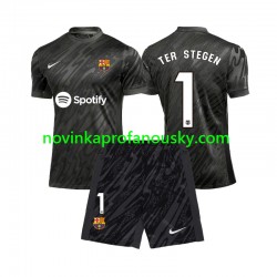 FC Barcelona Dres Ter Stegen 1 Brankářské Alternativní Fotbalové Dresy pro Děti 2024-2025 Krátký rukáv