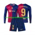 FC Barcelona Dres Lewandowski 9 Domácí Fotbalové Dresy pro Děti 2024-2025 Dlouhý rukáv