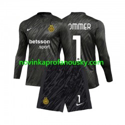 Inter Milán Dres Yann Sommer 1 Brankářské Alternativní Fotbalové Dresy pro Děti 2024-2025 Dlouhý rukáv
