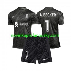 Liverpool Dres Alisson Becker 1 Brankářské Domácí Fotbalové Dresy pro Děti 2024-2025 Krátký rukáv
