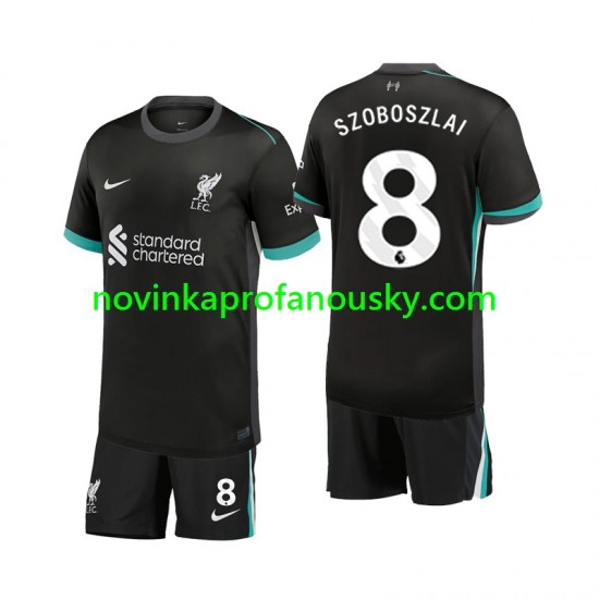 Liverpool Dres Szoboszlai 8 Venkovní Fotbalové Dresy pro Děti 2024-2025 Krátký rukáv
