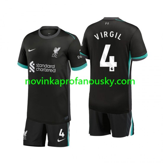 Liverpool Dres Virgil 4 Venkovní Fotbalové Dresy pro Děti 2024-2025 Krátký rukáv