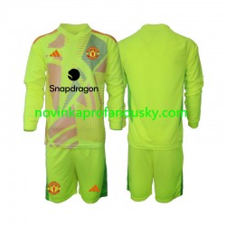 Manchester United Dres Brankářské Venkovní Fotbalové Dresy pro Děti 2024-2025 Dlouhý rukáv