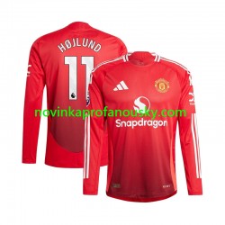 Manchester United Dres Rasmus Hojlund 11 Domácí Fotbalové Dresy pro Muže 2024-2025 Dlouhý rukáv