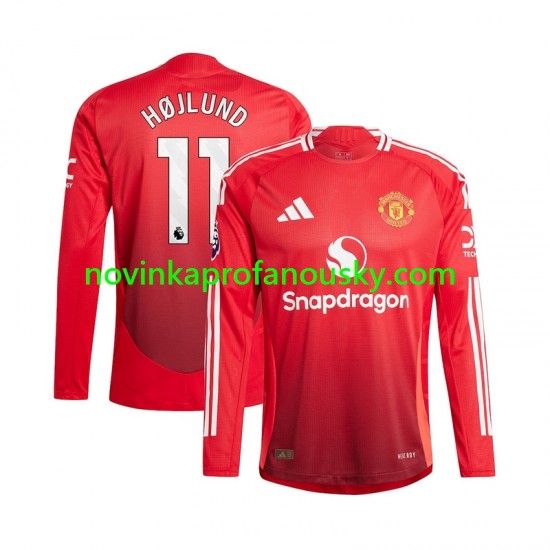 Manchester United Dres Rasmus Hojlund 11 Domácí Fotbalové Dresy pro Muže 2024-2025 Dlouhý rukáv