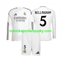 Real Madrid Dres Jude Bellingham 5 Domácí Fotbalové Dresy pro Děti 2024-2025 Dlouhý rukáv