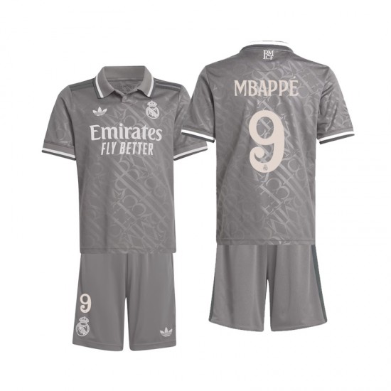 Real Madrid Dres Mbappé 9 Alternativní Fotbalové Dresy pro Děti 2024-2025 Krátký rukáv