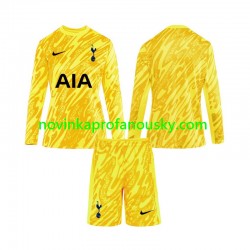 Tottenham Hotspur Dres Brankářské Domácí Fotbalové Dresy pro Děti 2024-2025 Dlouhý rukáv