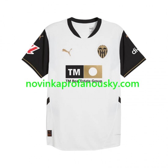 Valencia CF Dres Domácí Fotbalové Dresy pro Muže 2024-2025 Krátký rukáv