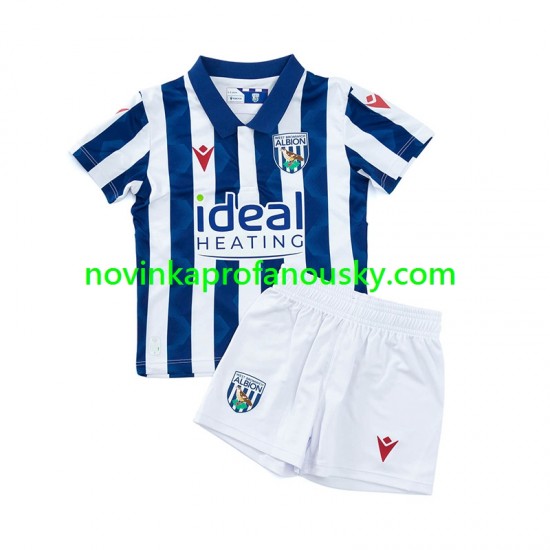 West Bromwich Albion Dres Domácí Fotbalové Dresy pro Děti 2024-2025 Krátký rukáv
