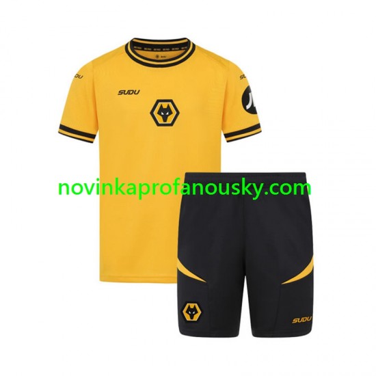 Wolverhampton Wanderers Dres Domácí Fotbalové Dresy pro Děti 2024-2025 Krátký rukáv