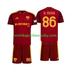 AS Řím Dres Rodrigo Mora 86 Domácí Fotbalové Dresy pro Děti 2026-2027 Krátký rukáv
