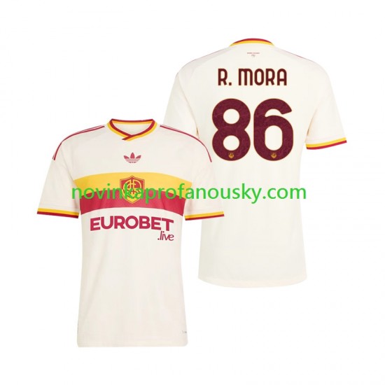 AS Řím Dres Rodrigo Mora 86 Venkovní Fotbalové Dresy pro Muže 2026-2027 Krátký rukáv