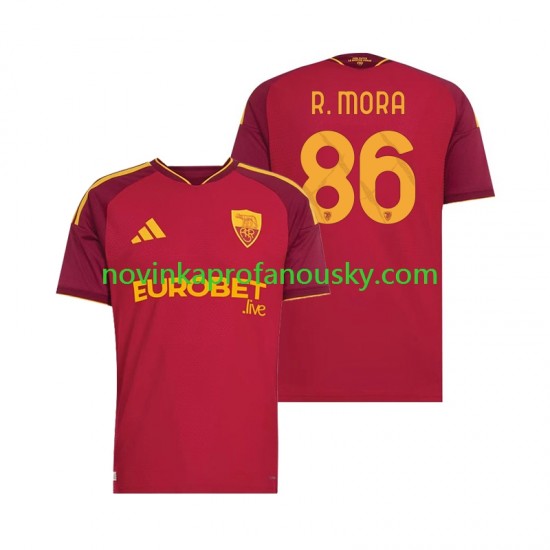 AS Řím Dres Rodrigo Mora 86 Domácí Fotbalové Dresy pro Muže 2026-2027 Krátký rukáv