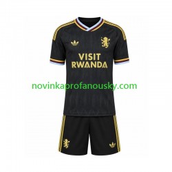 Aston Villa Dres Venkovní Fotbalové Dresy pro Děti 2026-2027 Krátký rukáv