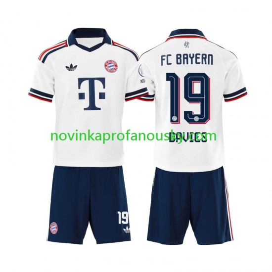 FC Bayern Mnichov Dres Alphonso Davies 19 Venkovní Fotbalové Dresy pro Děti 2026-2027 Krátký rukáv