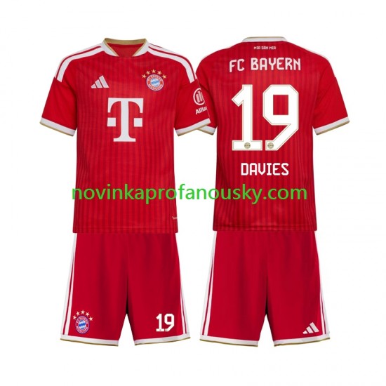 FC Bayern Mnichov Dres Alphonso Davies 19 Domácí Fotbalové Dresy pro Děti 2026-2027 Krátký rukáv