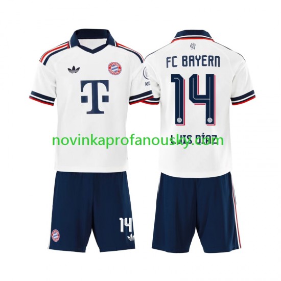 FC Bayern Mnichov Dres Luis Diaz 14 Venkovní Fotbalové Dresy pro Děti 2026-2027 Krátký rukáv