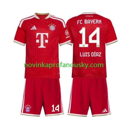 FC Bayern Mnichov Dres Luis Diaz 14 Domácí Fotbalové Dresy pro Děti 2026-2027 Krátký rukáv
