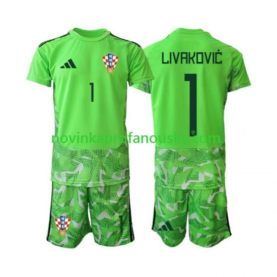 Chorvatsko Dres Dominik Livakovic 25 Brankářské Domácí Fotbalové Dresy pro Děti 2026-2027 Krátký rukáv